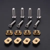 4Pcs Brass M8 M6 Mounting and T-Nuts Screws for Hydrofoil All Standard Tracks System Water Sport Windsurfing Surfing Accessories