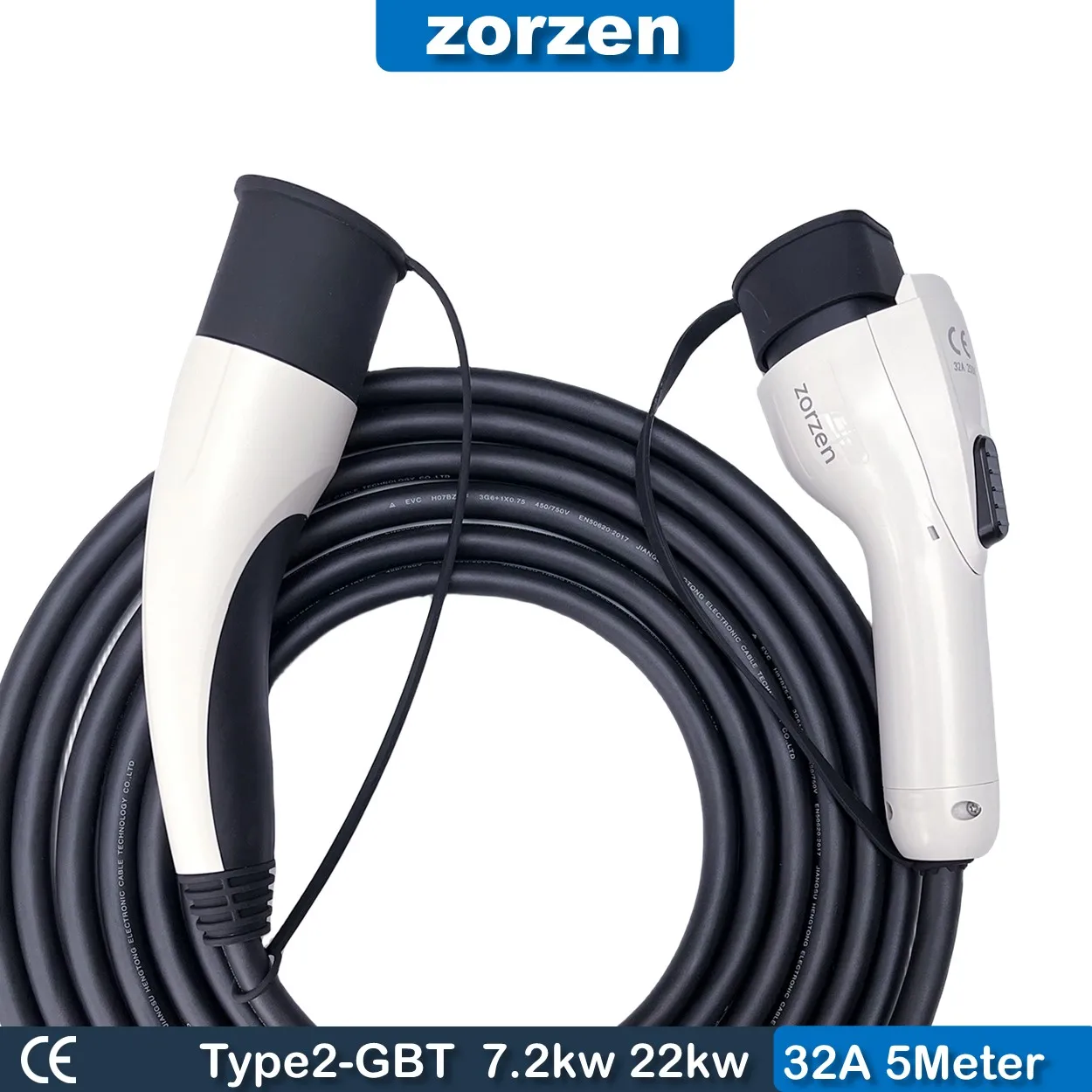 Type2 do GBT 32A 4.5 kabel do ładowania kompatybilny z chińskim PHEV i elektryczny samochód z gniazdem GBT dla stacji Mode3 AC 22kW