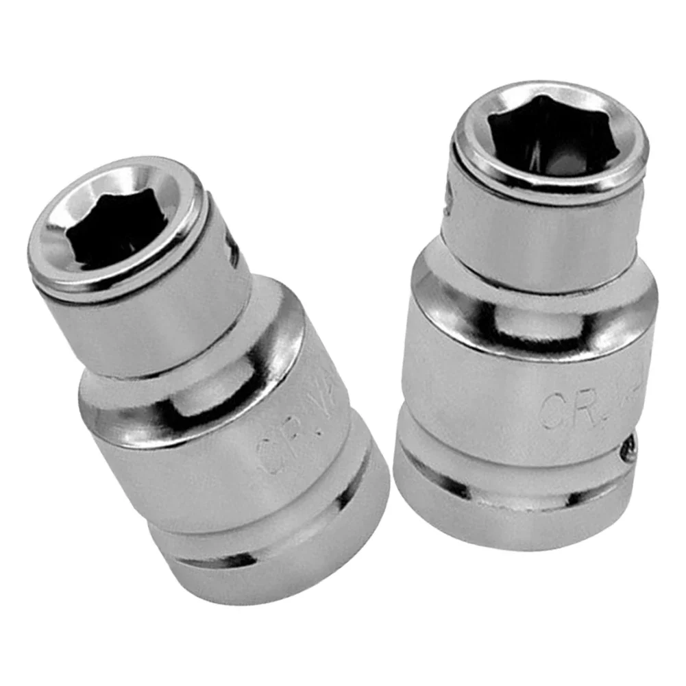 

2pc Socket Adapter 12.5mm Square To 8 10mm Connecter Screwdriver Ratchets Wrench Ratchet Wrenches Part Workshop Hand Tools