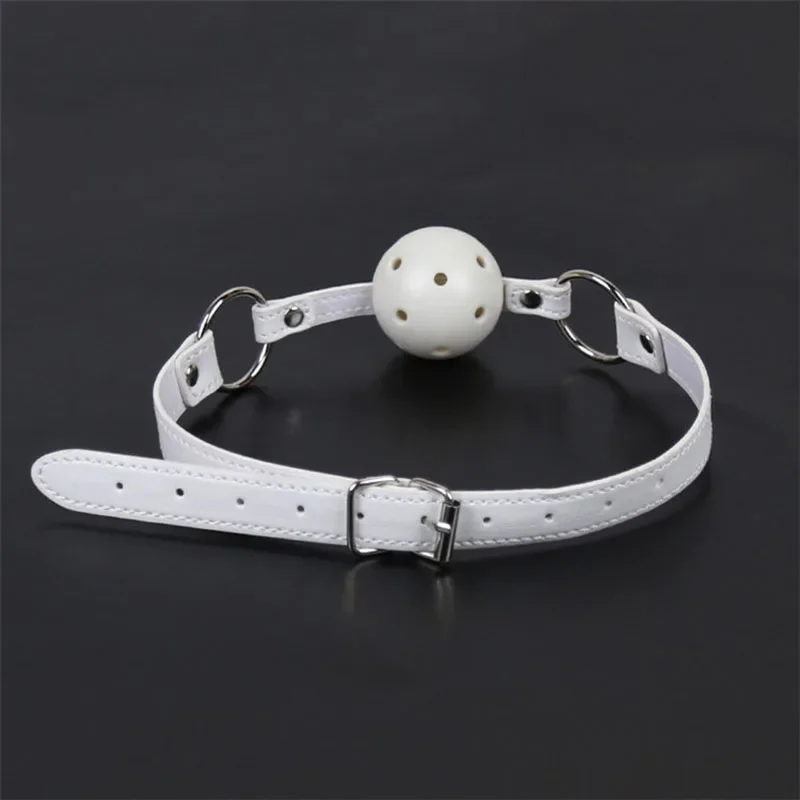 45mm White PU Leather Breathable Ball Gag Mouth Restraint BDSM Erotic Sexy Cosplay Flirting Sex Toys For Couples Adult Games