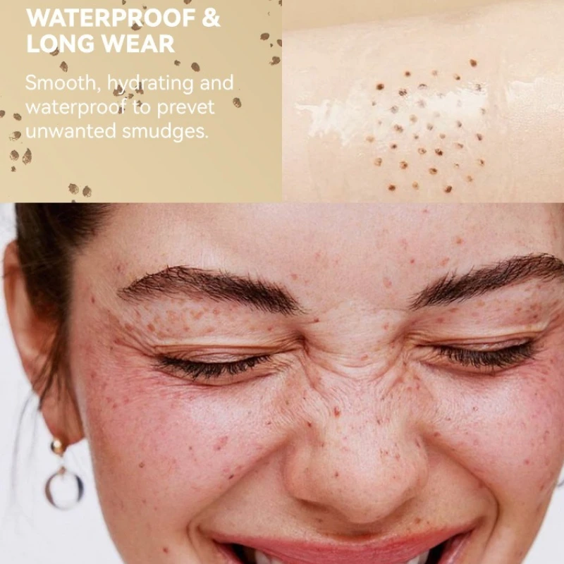 Caneta de sardas de simulação natural, não é fácil de desbotar, à prova d'água, secagem rápida, selo de sardas, caneta de efeito de maquiagem especial