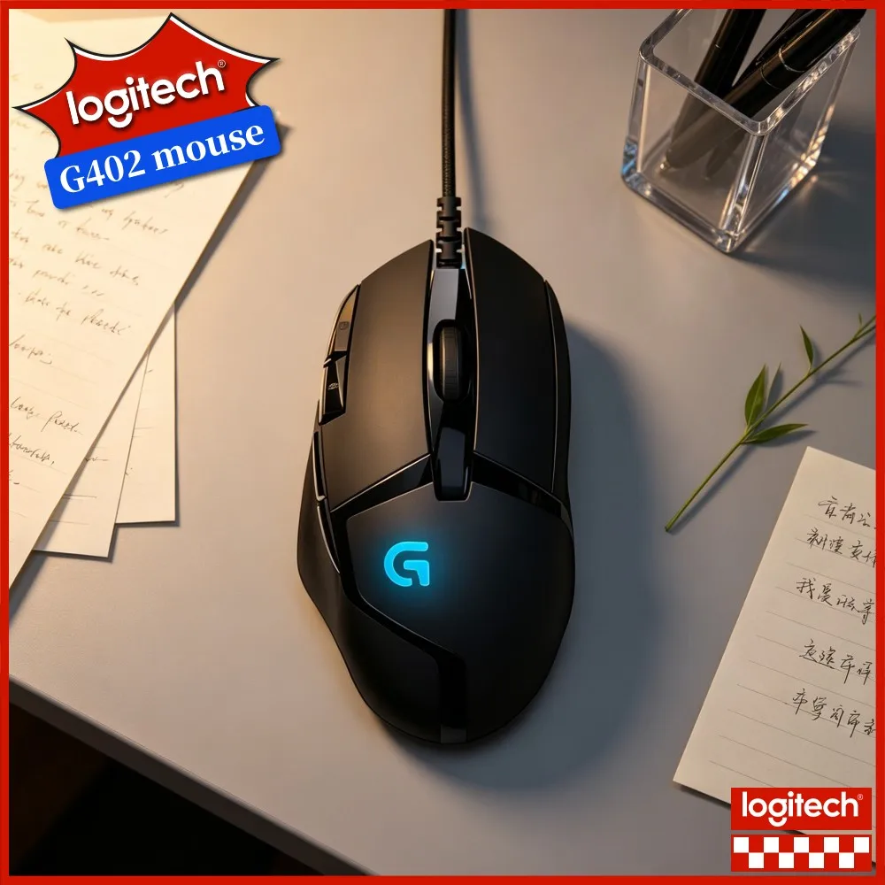 Logitech G402 Gaming Mouse Wired 4000 DPI 8 Programmable Buttons 1Ms Response For Windows Esports Gamer