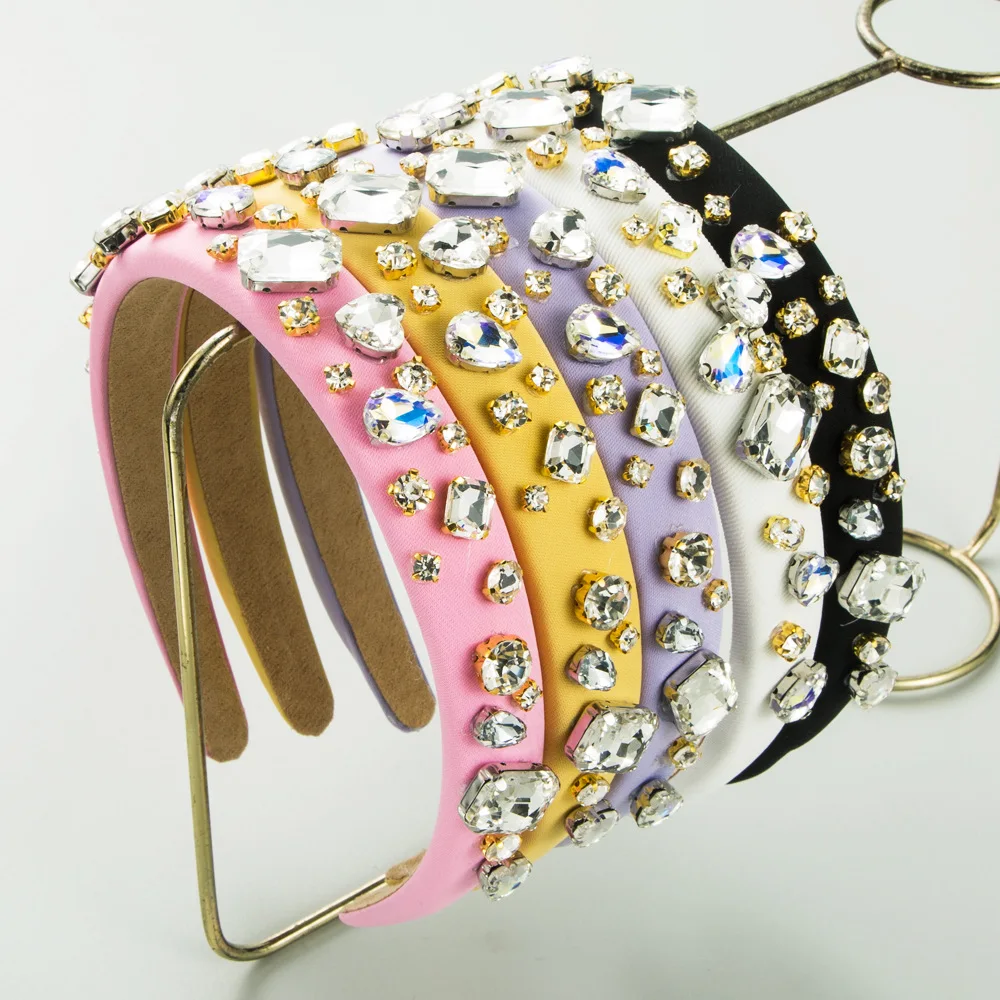 Women's Korean-Style Fashion Special-Interest Diamond Sponge Headband Simple Graceful Thin Edges Hair Accessories