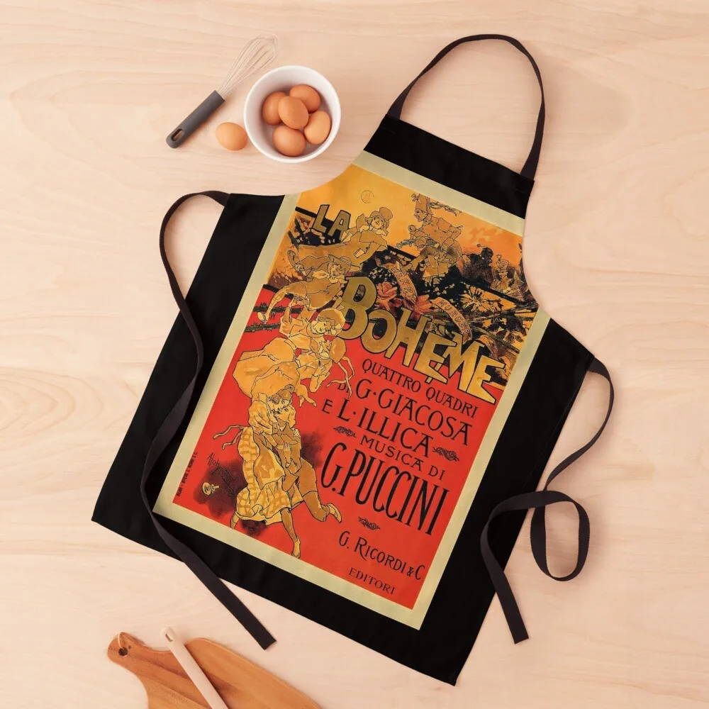 

Винтажный художественный модерн La Boheme, оперный музыкальный постер, фартук для салона, предметы домашнего обихода для кухни, полезный фартук для плотника