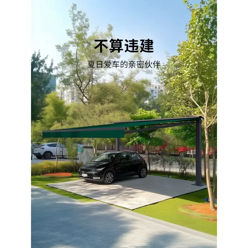 Awning Telescopic canopy Electric balcony Commercial community Cafe Outdoor unilateral column Parking shed