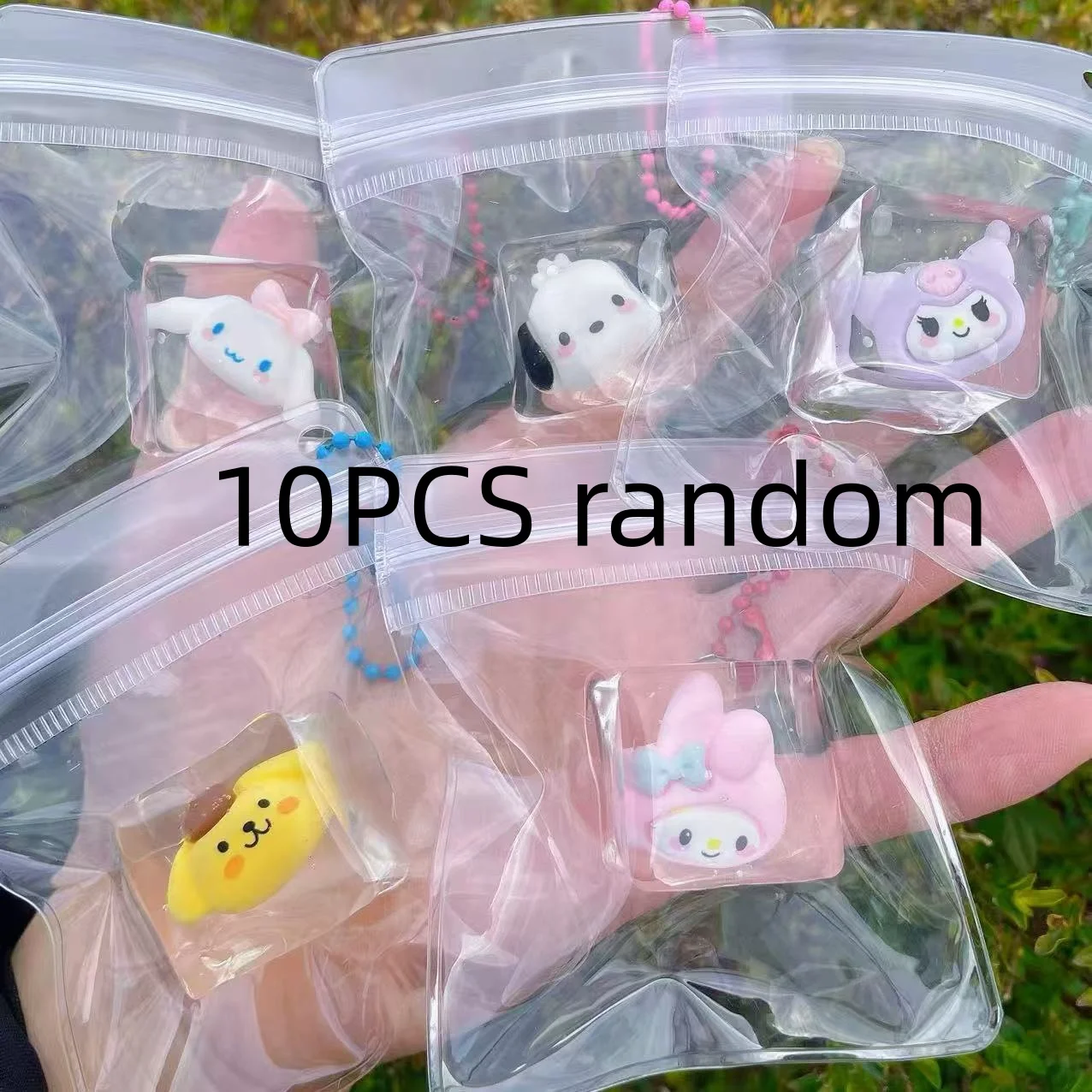 10/30PCS Ice Sanrio Hello Kitty Cube Pinch Music Little Nose Ga Decompression Toy Simulation Mini Pinch Bag Pendant Key Pendant view 6