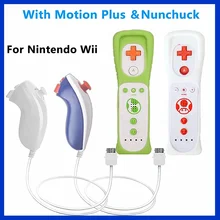 1 pair Wii Nunchuck Controller Set Motion Plus Remote Controller Wii Remote Controller Gamepad for Nintendo Wii Games Control