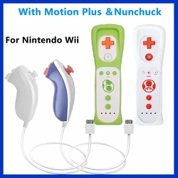 1 pair Wii Nunchuck Controller Set Motion Plus Remote Controller Wii Remote Controller Gamepad for Nintendo Wii Games Control