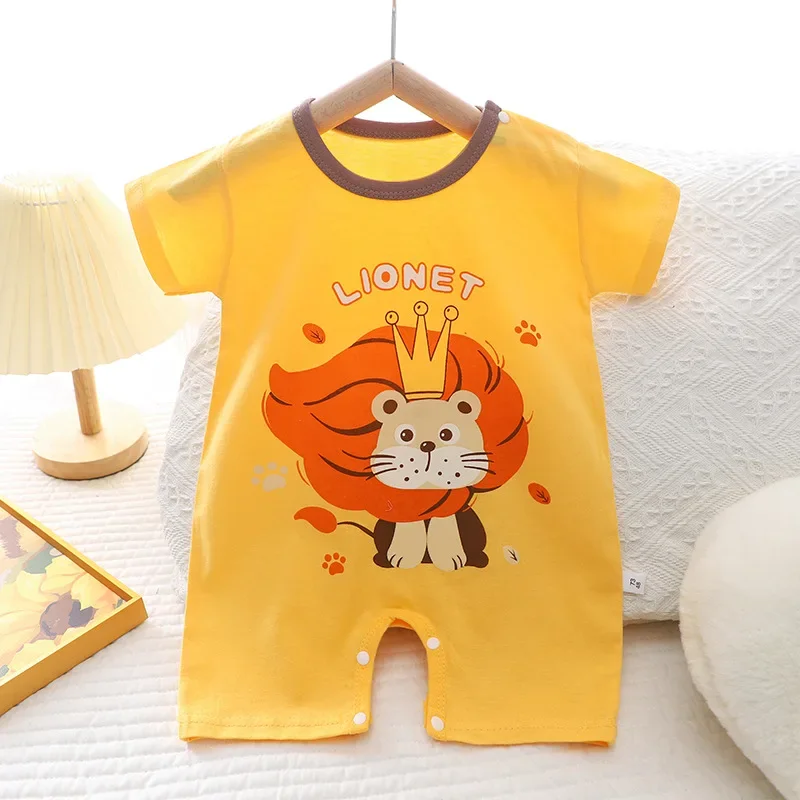 0-24M Baby Romper Short Sleeve Cartoon Toddler Romper Summer Cotton Boys Girls Jumpsuit ropa de bebe niña