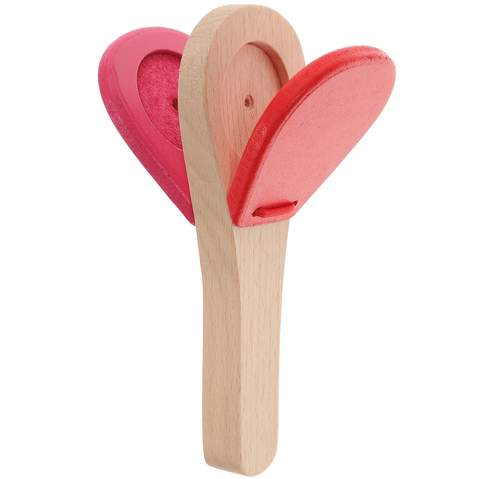 

Wooden Long Handle Castanet Baby Wood Castanet Toy Educational Playthings Baby Music Toy (Red) wooden castanets