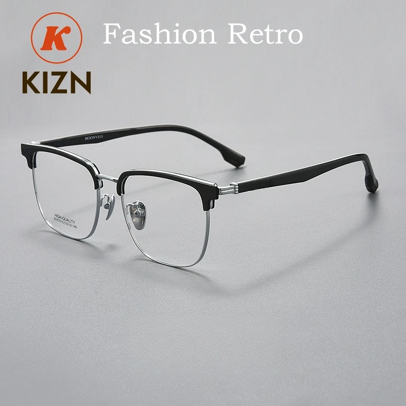 

Оправы для очков KIZN Fashion Business TR90 из сплава, мужские, для оптических линз, в стиле ретро, большие, модные