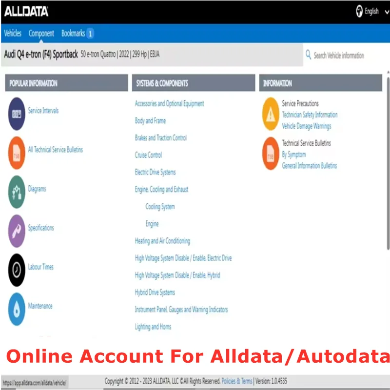 Online Account For Alldata EU & US / Autodata Workshop Repair Software Diagram 99% Car Maintaince Full Database Free Update