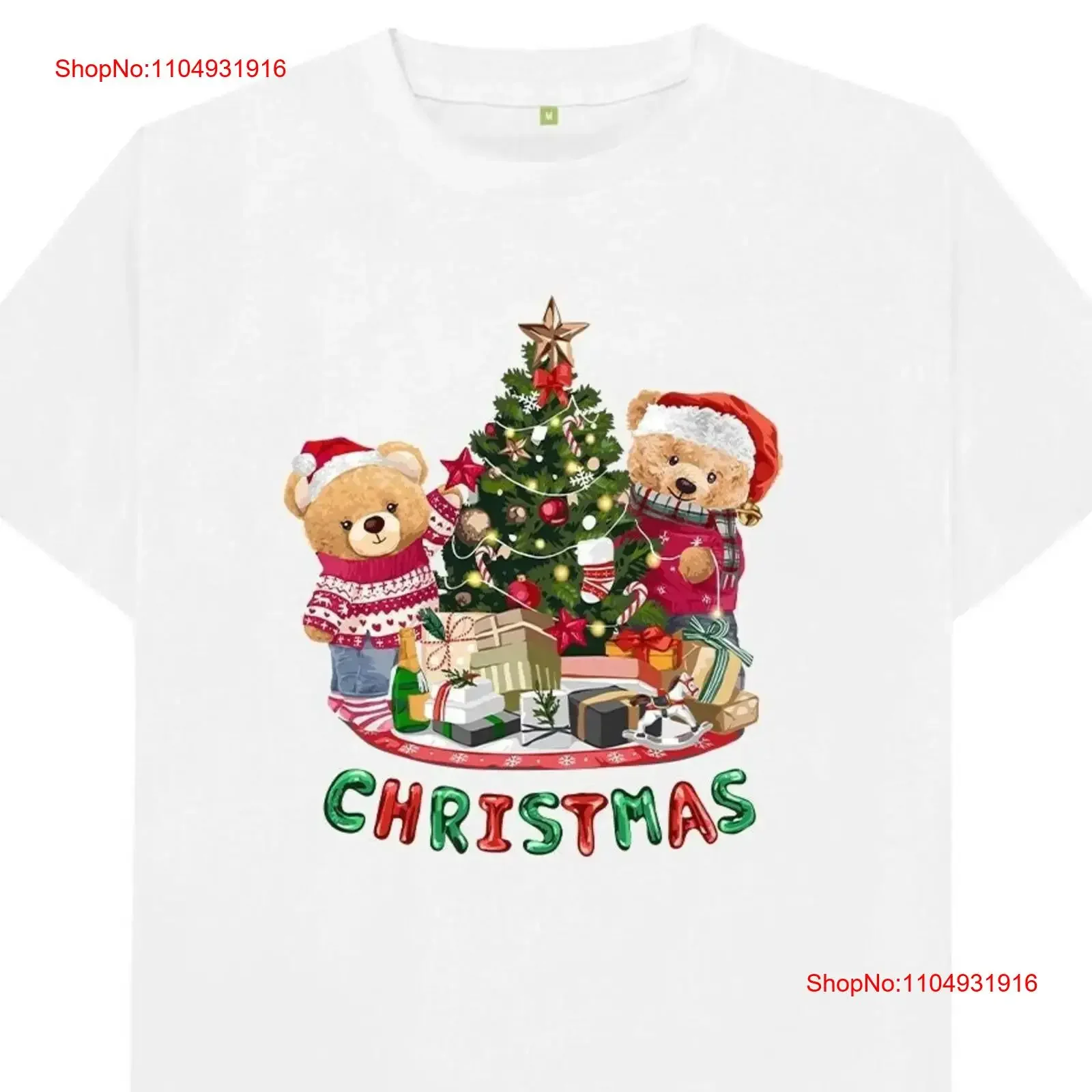 

Christmas Bear T Shirt vintage Washed fashion Casual Stretched homme streetwear Breathable Stylish Slightly Comfortable graphic