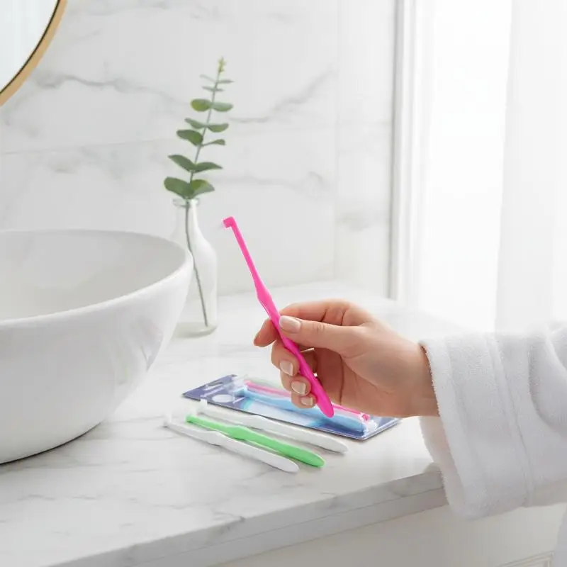 

Набор из 4 ортодонтических межзубных щеток с мягкой щетиной для чистки зубов, инструмент для ухода за полостью рта, маленькая головка, мягкая щетина, для имплантатов, для взрослых