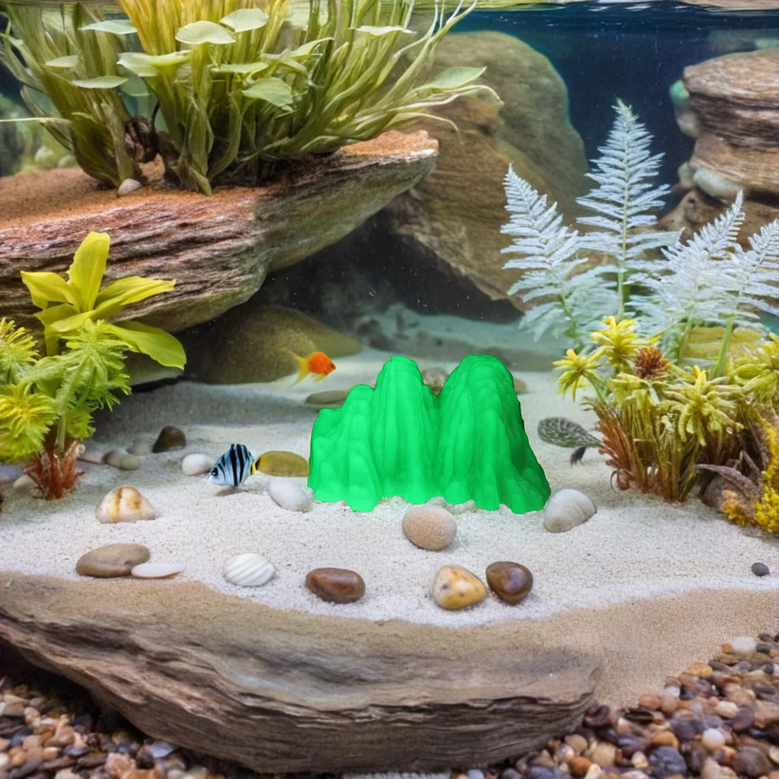 

Luminous Decor Glow in Dark Aquarium Rocks for Miniature Landscape Garden Terrarium Fish Tank Ornament
