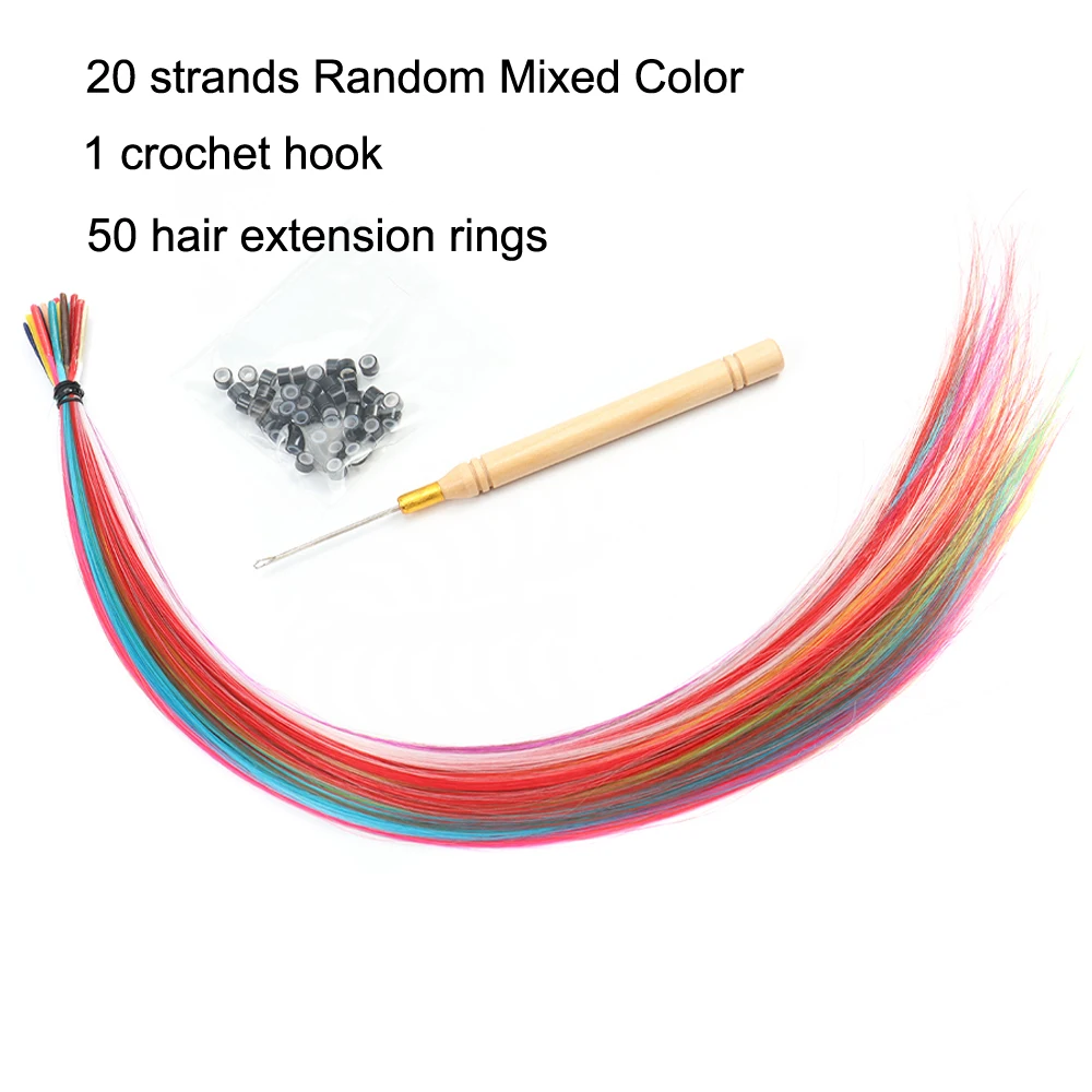 Colored Strands for Hair Feather Extension, 10 Pieces