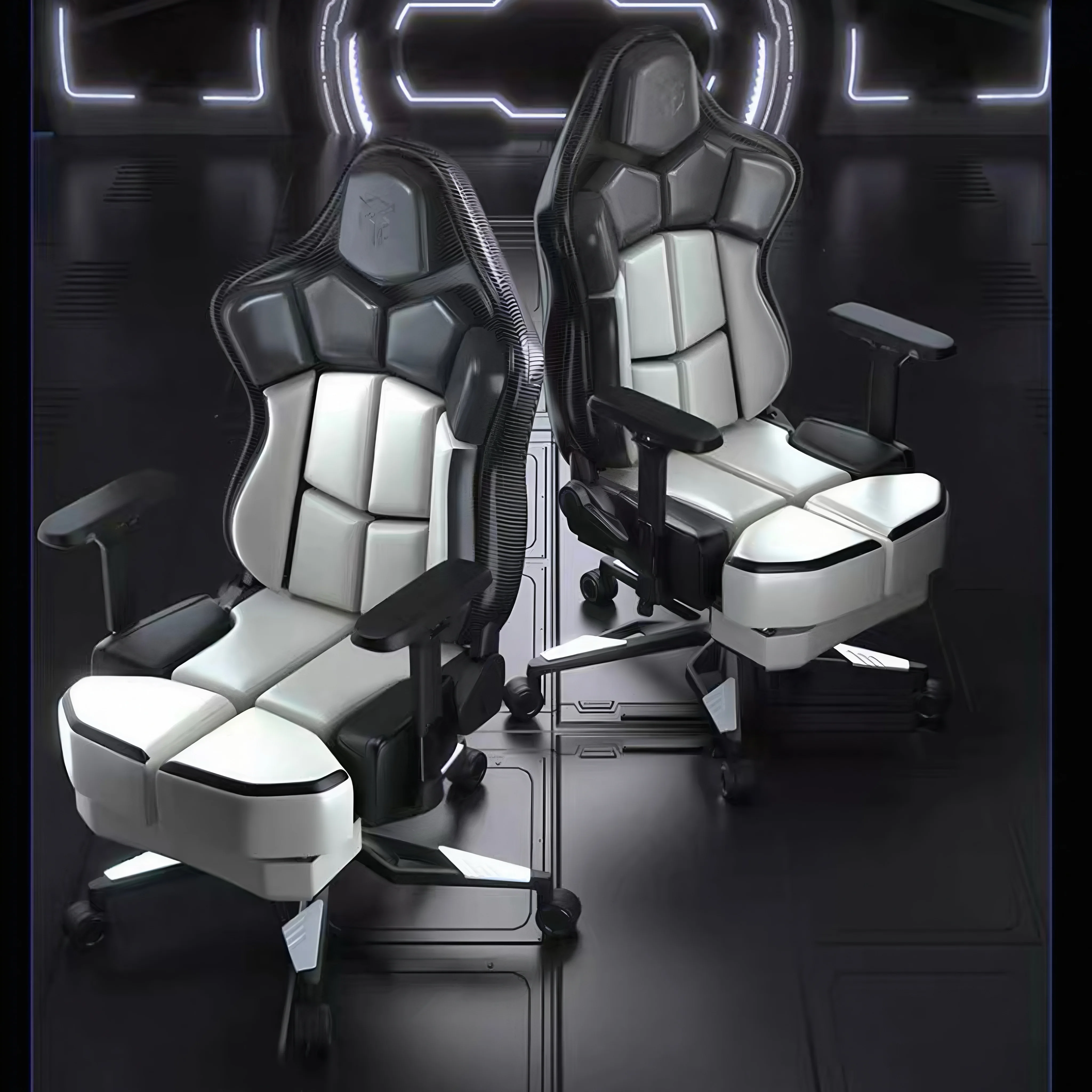 #Executive Size Durable Synthetic Leather Gaming Chair 360 Degree Swivel Reclining Function Steel Base 4-stage Gas Lift for