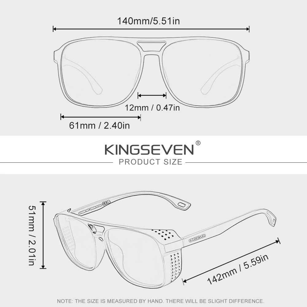KINGSEVEN New Fashion Optical Lens Sunglasses Men Women Prescription Myopia Hyperopia Progressive Glasses Trendy Outdoor Eyewear