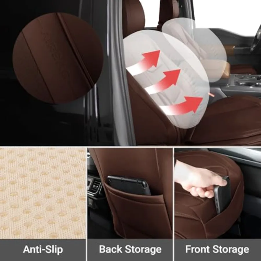 أغطية مقاعد السيارة مناسبة مخصصة لسيارات الدفع الرباعي المتوافقة مع HRV Santa Fe Sorento Soul Murano Armada Premium مقاومة للماء وغير قابلة للانزلاق