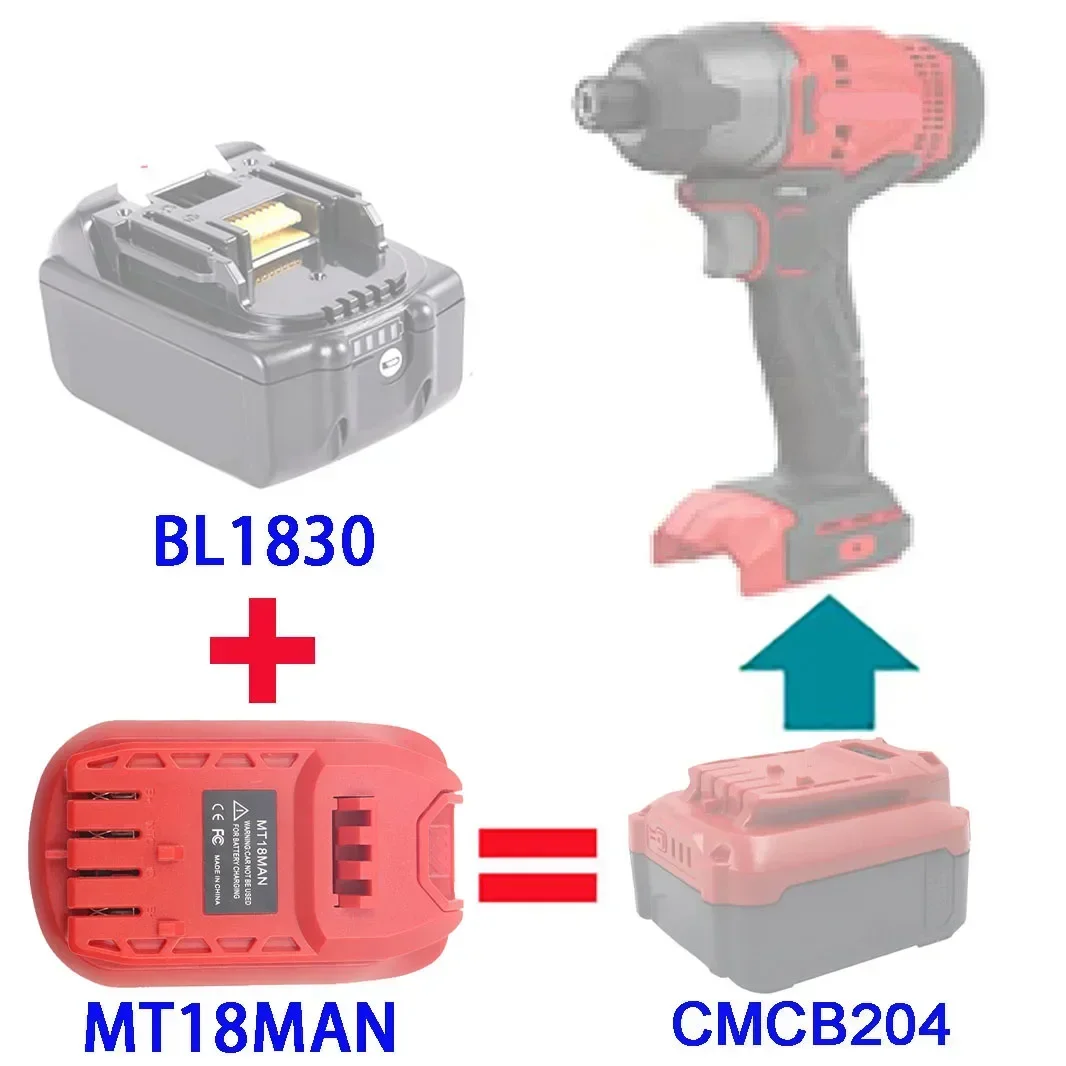 Mt18man dm18man adaptador conversor para makita para milwaukee para m18 48-11-1890 para dewalt 18v 20v bateria para ferramentas artesão