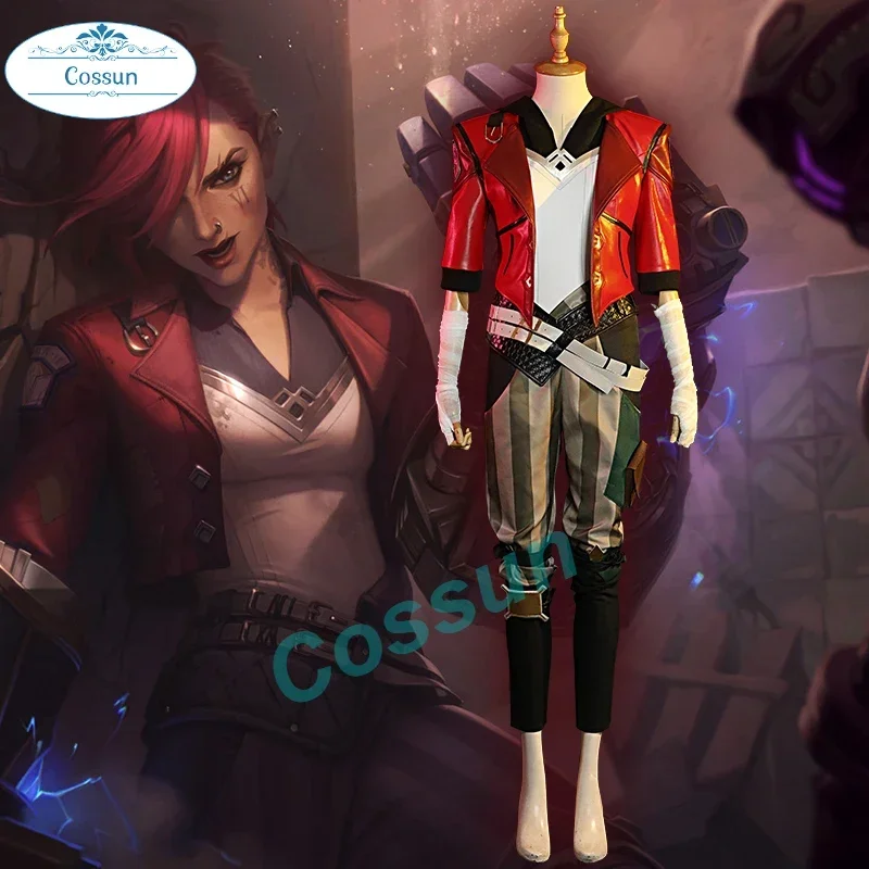

COSSUN аниме косплей LOL The Piltover Enforcer фиолетовый косплей костюм костюмы на Хэллоуин для женщин XS-XXL