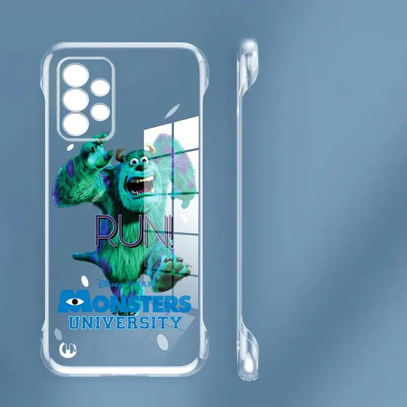 Etui na telefon Samsung Galaxy A52 A14 A51 etui A13 A55 A52s A15 A53 bez obramowania chłodzenie przezroczyste funda Disney Cartoons Monsters Inc