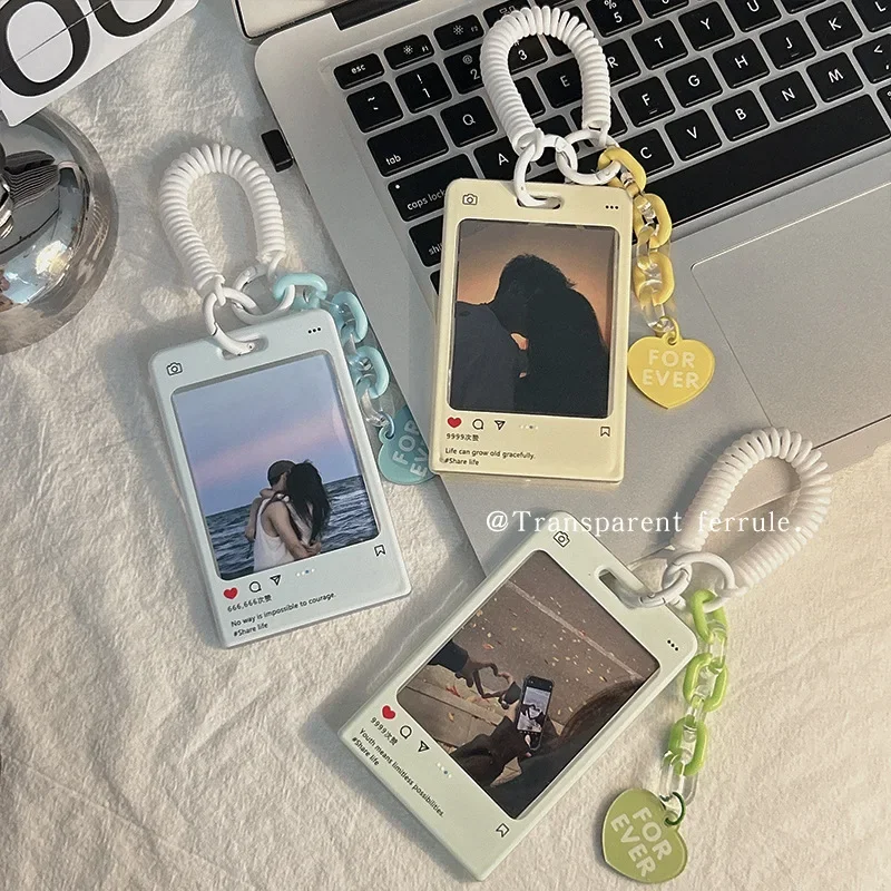 韓国のファッションアイドルフォトカード,透明なアクリルの学生IDカードホルダー,かわいいカードプロテクター