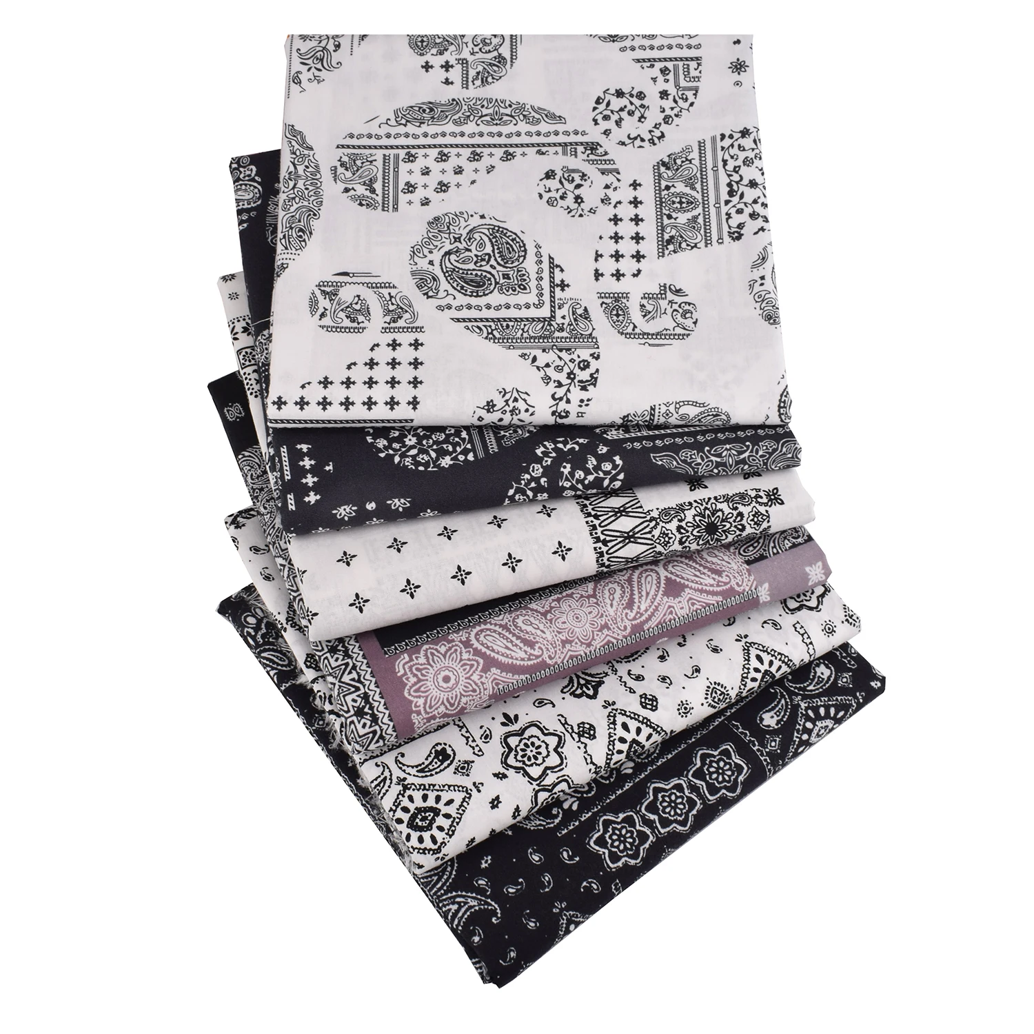 100% Cotton Poplin Fabric,110gsm,6 Patterns Fat Quarters Bundle,Custom Size,DIY Sewing Quilting Cloth For Dress & Bedding 26PC62