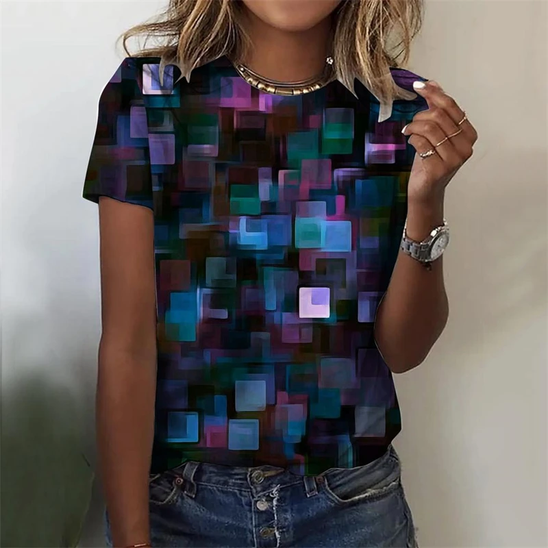 Hot Sale Colorful Scales 3D Print T Shirts Elegant Casual Pretty Women\'s Clothing Girls Funny Short Sleeve T-shirt Best Gift