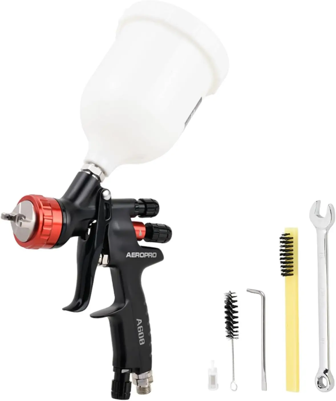 

Воздушный пистолет-распылитель HVLP с насадкой 1,3 мм, пластиковый стакан емкостью 600 куб.см для автоматической краски, грунтовки, верхнего покрытия