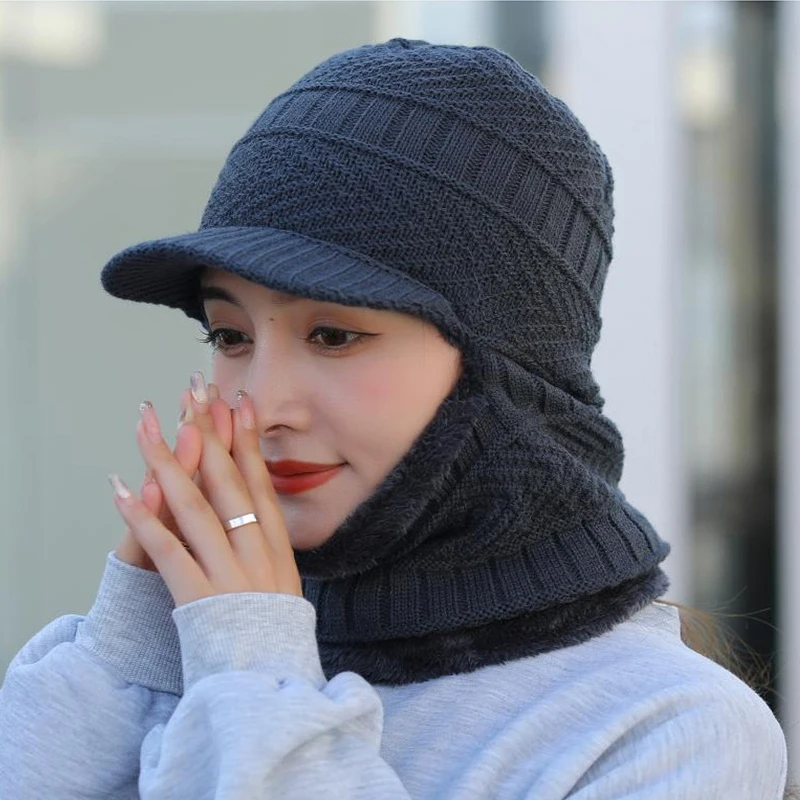 Winter Hat for Men Skullies Beanies Hats Winter Beanies for Men Women Wool Scarf Cap Balaclava Mask Bonnet Knitted Hat for Women