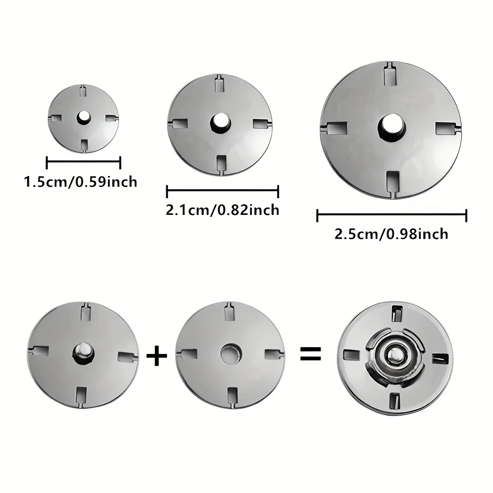 5 Sets Invisible Snap Button Garment Sewing Snap Clothing Metal Concealed Buckle DIY Round Snap Fasteners Suit Jacket Coat Bag