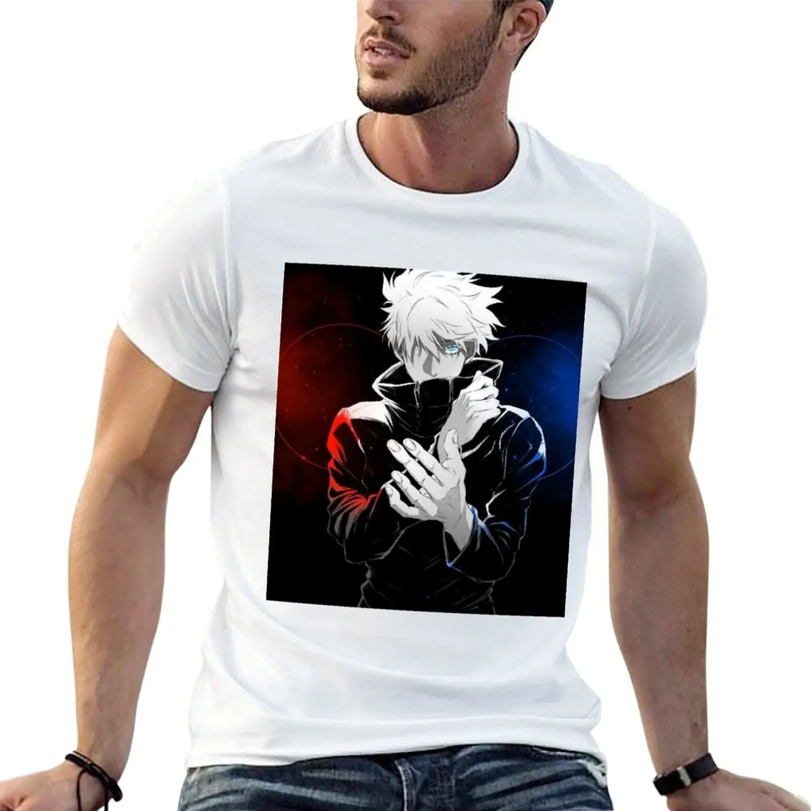 Gojo saturo jjk T-Shirt Simple Solid Color Crew Neck Tee