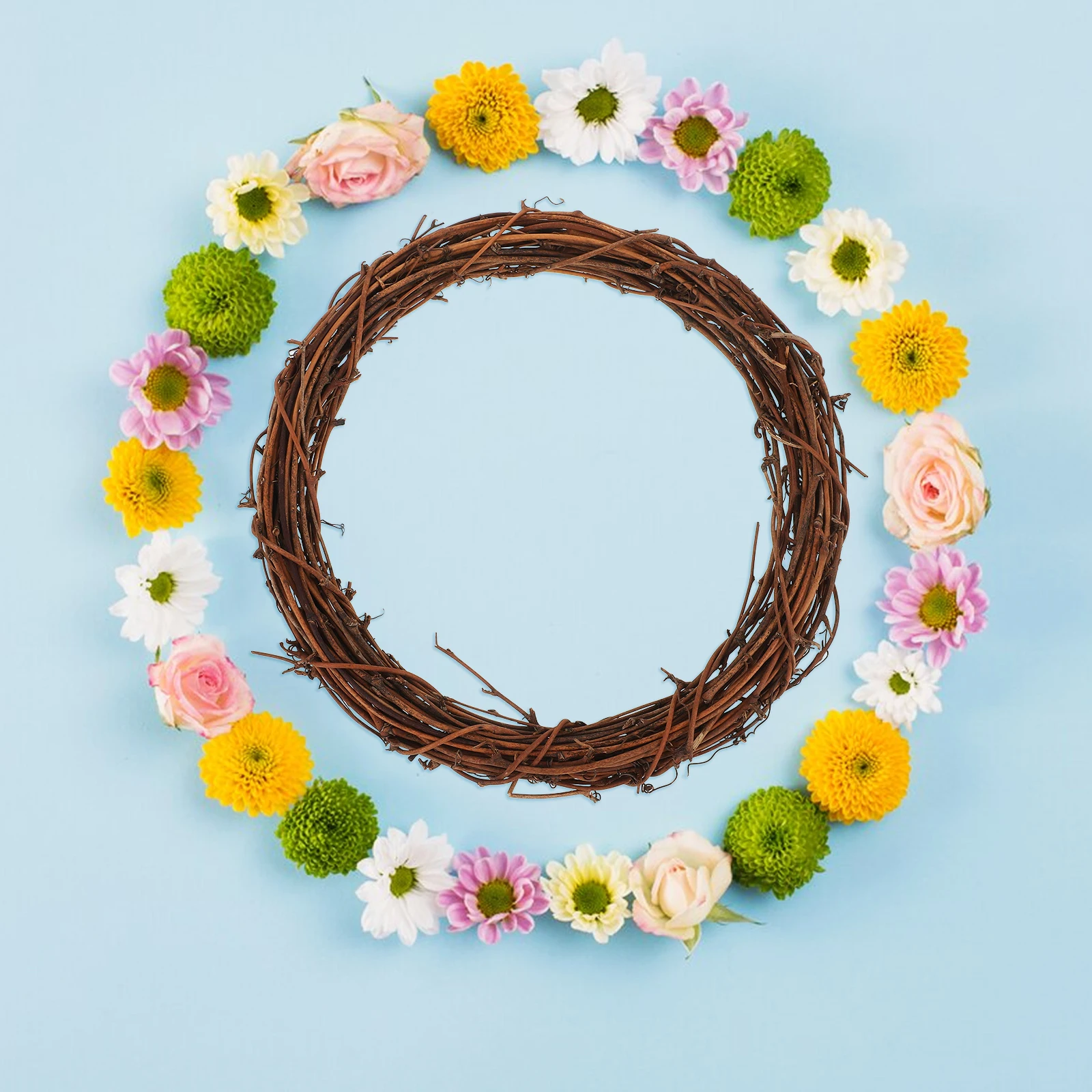 

Rattan Garland Craft Wreath Base Halloween Diy Rings Natural Light Brown Garlands for Decoration Crafts