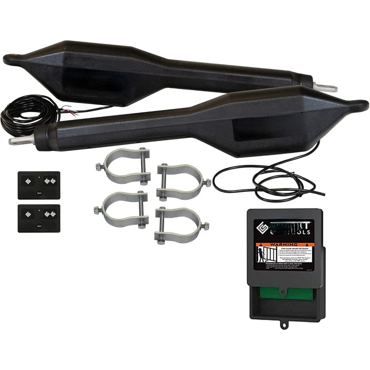 

Controls Heavy-Duty Automatic Gate Opener Kit for Swing Gates with Long-Range Gate Opener Remote - Model TDS2