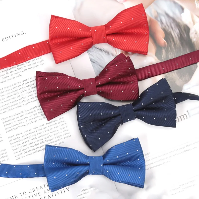 

Men Bowtie Black Red Fashion Butterfly Gravata Party Wedding Bow Tie for Boys Girls Candy Color Dot Pattern Bowknot Accessories