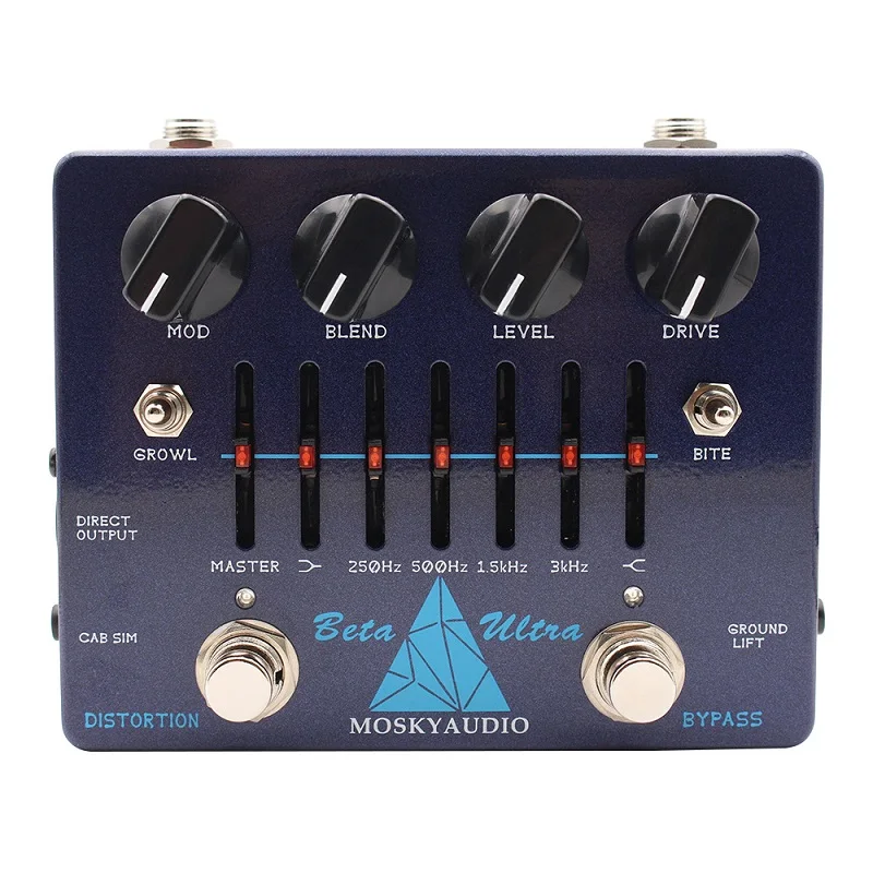 MOSKY Beta Ultra Electric Bass Guitar Distortion Preamp/Direct Box Highly Flexible Tone Active 6-band graphic EQ With Headphone