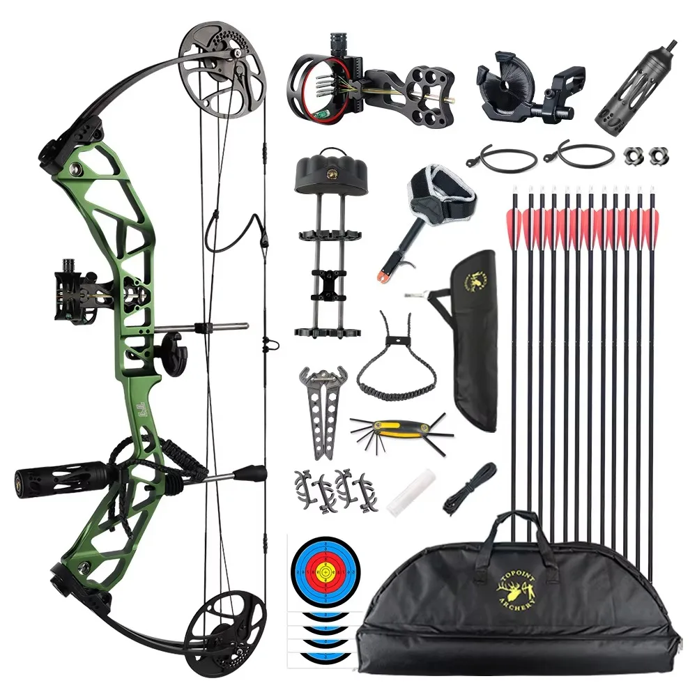 

Topoint Archery T1 Compound Bow Hunting Bow And Arrow Package CNC Milling Archery Bow Riser And Cams And LH