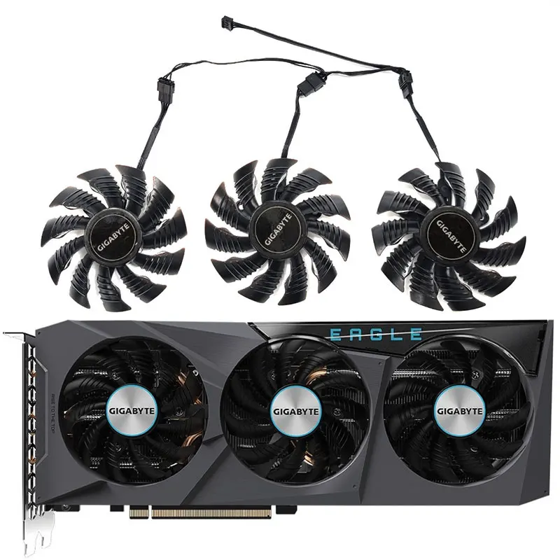 Nieuwe 3Pcs GA81S2U PLD08010S12HH Rx 6700XT Gpu Fan, Voor Gigabyte Rtx 3070TI 3070 、 rx 6700XT 6600XT 6600 Eagle Video Card Cooling Fan