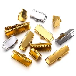 20pcs Crimp Beads Cove Clasps Cord Leather Clip Necklace Bracelet Connectors End Caps for DIY Jewelry Materials Finding Supplies