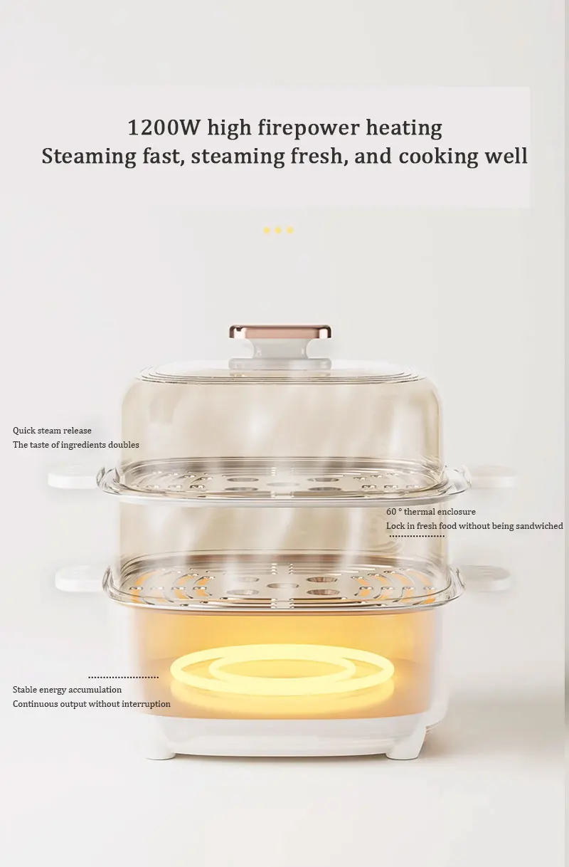 Hot Sale Transparent Electric Food Steamer Display Cabinet 2 Layers Bun Electric Steamer