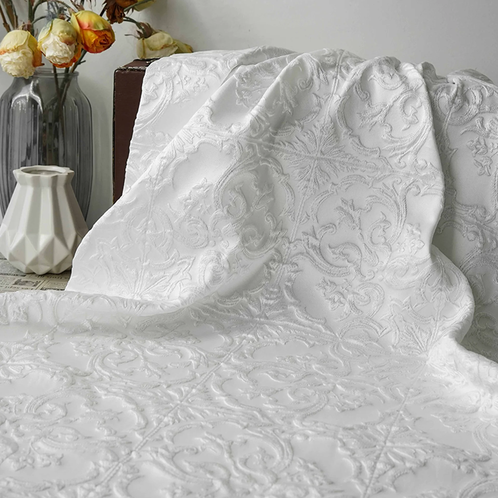 

European Relief Floral Jacquard Fabric Retro Dress Skirt Bag Handmade Sewing Fabric