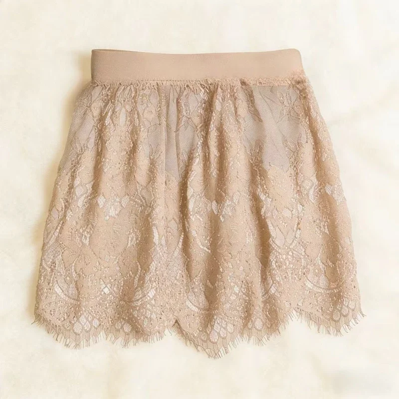 Miniskirt Sexy Transparent Lace Mesh Skirt Shirt Extender Women Summer Mini Black White Short Micro Skirt Ladies Underskirt