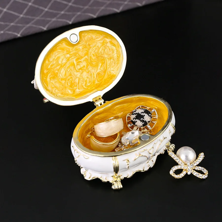 Elegant Dressing Table Jewelry Boxes for Women Enamel Jewelry Trinket Decorative Box Unique Gift for Family
