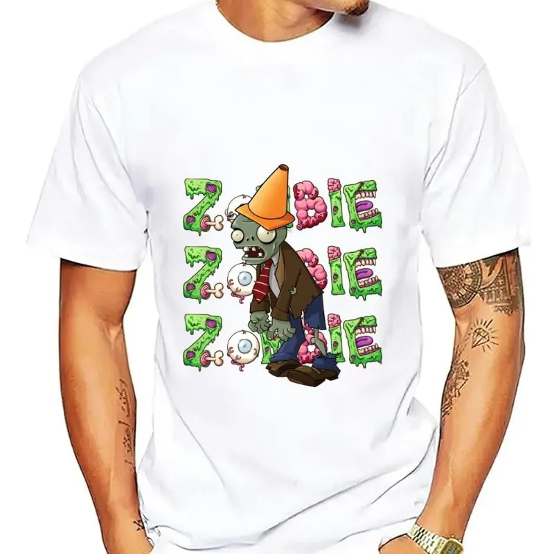 Funny Game P-Plants Vs Z-Zombies T Shirt Men Couple Combination Women Clothes Short Sleeve Collar Fashion Cotto