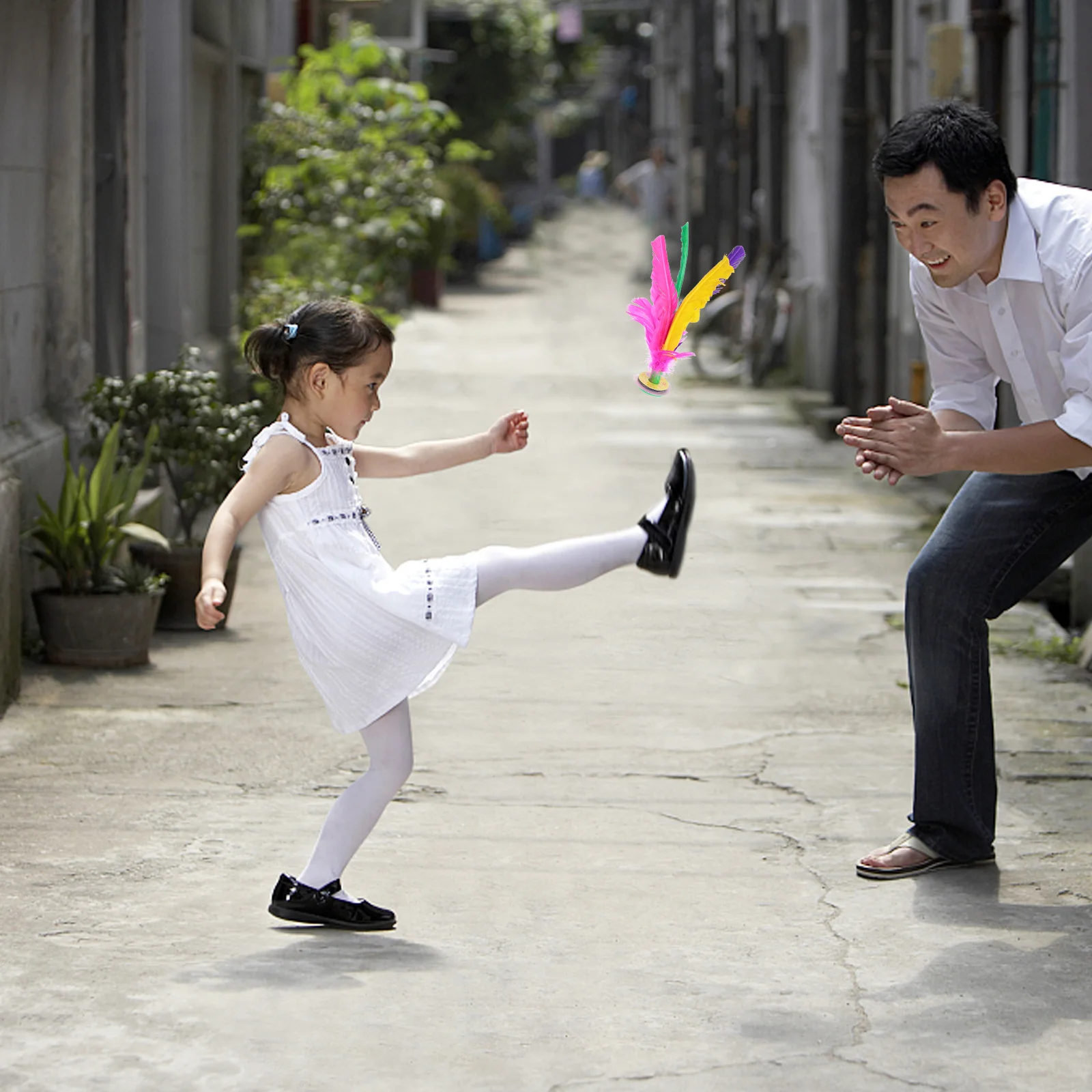 10 قطع ملونة للأطفال Jianzi الريشة القدم اللياقة البدنية الركل الرياضة في الهواء الطلق لعبة الريشة القدم لعبة رياضية #2