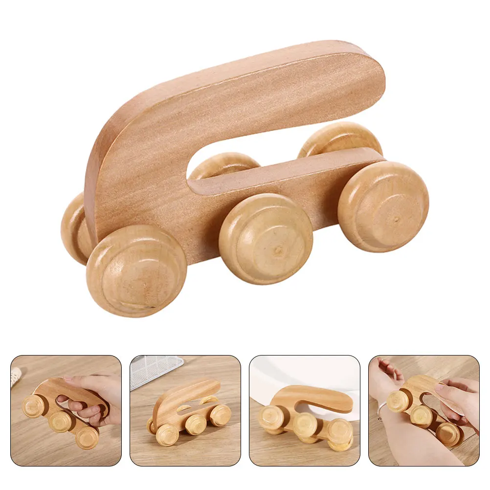 أداة تدليك على شكل حرف U مناديل عميقة للظهر باليد أداة خشبية للاسترخاء والسفر والمنزل للاستخدام كرة تدليك متينة #4