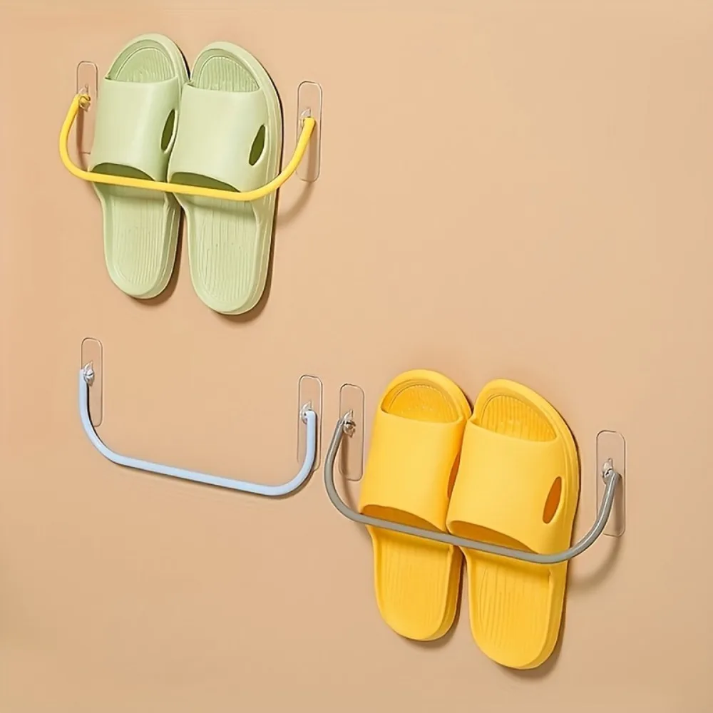 3pcs Wall Mounted Plastic Shelves - No-Drill Hanging Shelf for Shoes,Slippers,Towels in Various Rooms - Versatile Bathroom