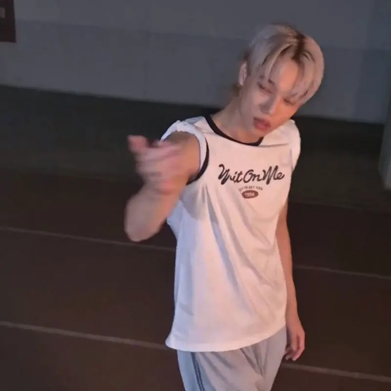 تي شيرت KAI Wait on Me Exo Fan بأكمام قصيرة، تصميم ملون فضفاض، قطن صيفي، أزياء شبابية، ياقة هنري، أكمام تسعة