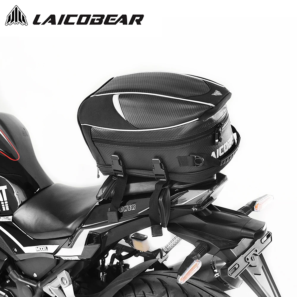 

Motorcycle Tail Bag Black Motorbike Waterproof Tail Travel Rider Luggage Rear Back Seat Bag Large Capacity Saddle Bag
